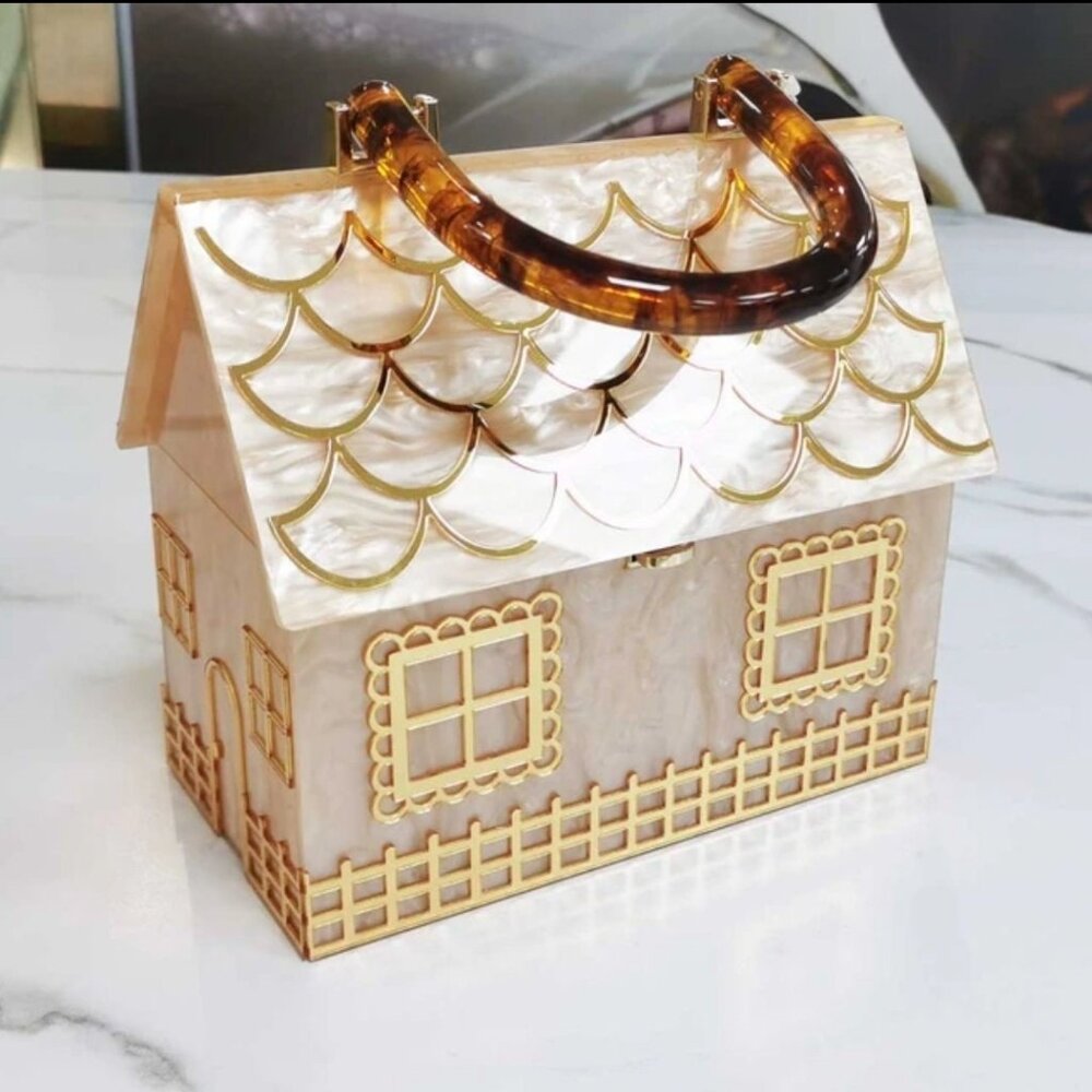 House Acrylic Handbag (Champagne)